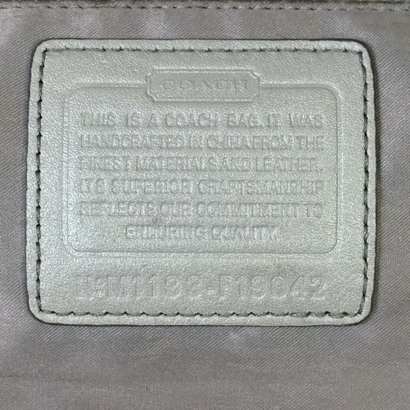 COACH F19042 Patent Leather Canvas Jacquard Logo Monogram Tote Bag Purse - Picture 15 of 16